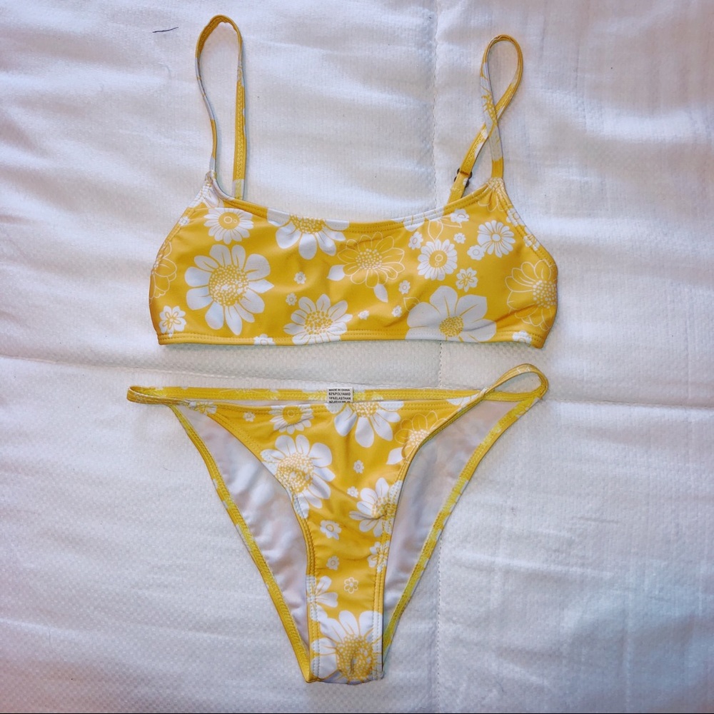 Yellow flower bikini